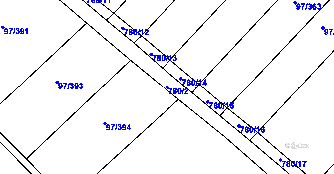 Parcela st. 780/2 v KÚ Sulovice, Katastrální mapa