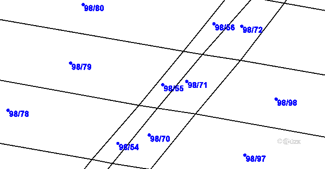 Parcela st. 98/55 v KÚ Sulovice, Katastrální mapa