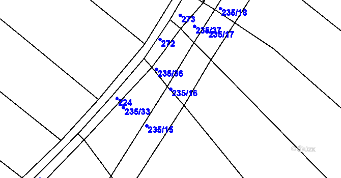 Parcela st. 235/16 v KÚ Sulovice, Katastrální mapa