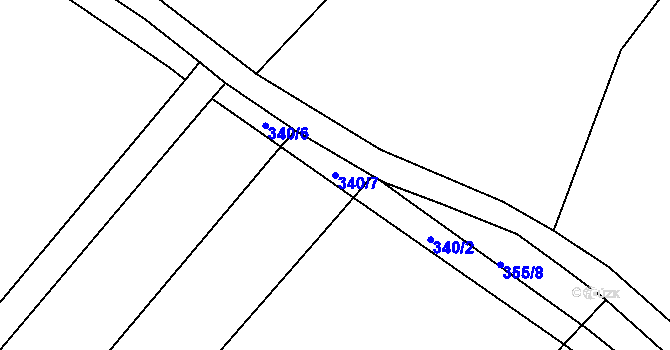 Parcela st. 340/7 v KÚ Sulovice, Katastrální mapa