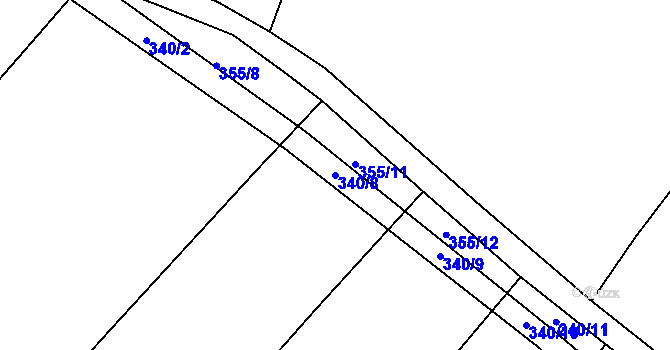 Parcela st. 340/8 v KÚ Sulovice, Katastrální mapa