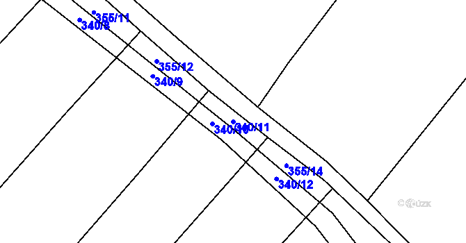 Parcela st. 340/11 v KÚ Sulovice, Katastrální mapa