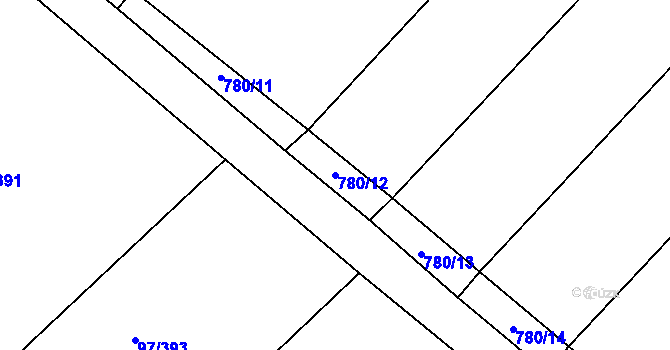 Parcela st. 780/12 v KÚ Sulovice, Katastrální mapa