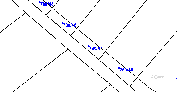 Parcela st. 780/47 v KÚ Sulovice, Katastrální mapa
