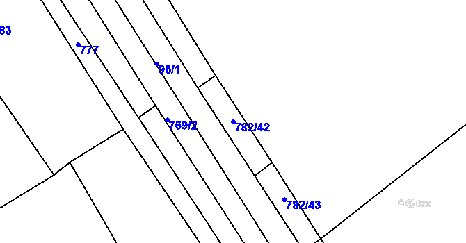 Parcela st. 782/42 v KÚ Sulovice, Katastrální mapa