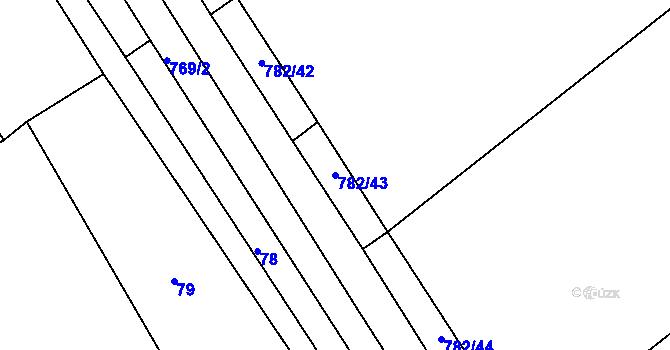 Parcela st. 782/43 v KÚ Sulovice, Katastrální mapa