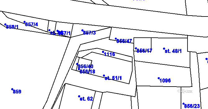 Parcela st. 51/2 v KÚ Sumrakov, Katastrální mapa