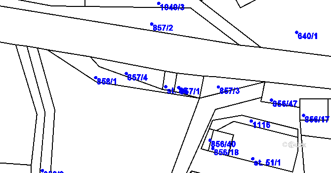 Parcela st. 86 v KÚ Sumrakov, Katastrální mapa