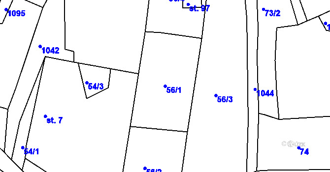 Parcela st. 56/1 v KÚ Sumrakov, Katastrální mapa