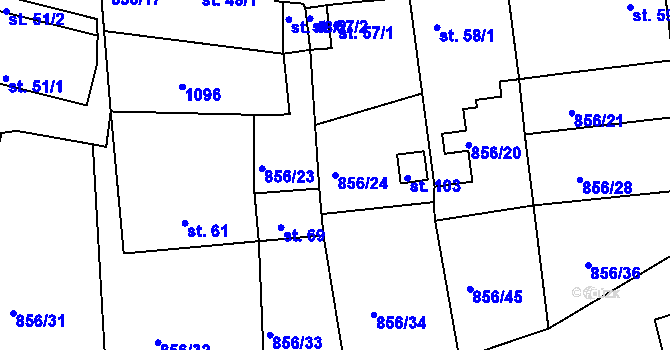 Parcela st. 856/24 v KÚ Sumrakov, Katastrální mapa
