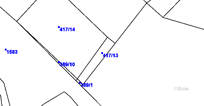 Parcela st. 417/13 v KÚ Supíkovice, Katastrální mapa
