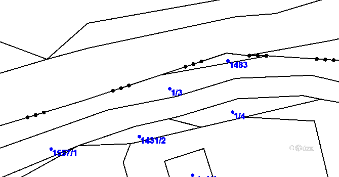 Parcela st. 1/3 v KÚ Supíkovice, Katastrální mapa