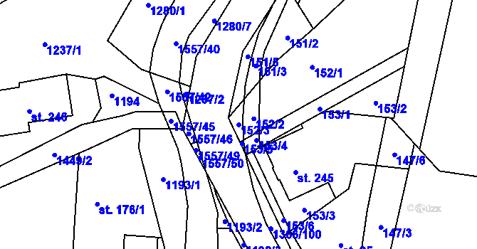 Parcela st. 152/3 v KÚ Supíkovice, Katastrální mapa