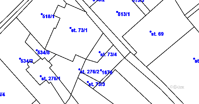 Parcela st. 73/4 v KÚ Supíkovice, Katastrální mapa