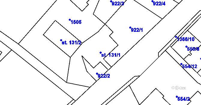 Parcela st. 131/1 v KÚ Supíkovice, Katastrální mapa
