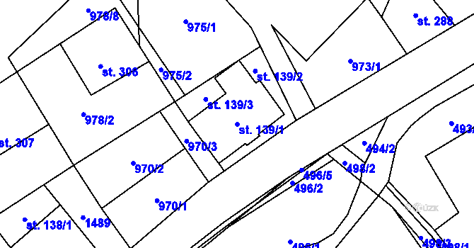 Parcela st. 139/1 v KÚ Supíkovice, Katastrální mapa