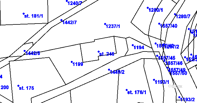 Parcela st. 246 v KÚ Supíkovice, Katastrální mapa