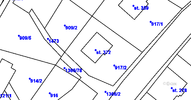Parcela st. 372 v KÚ Supíkovice, Katastrální mapa
