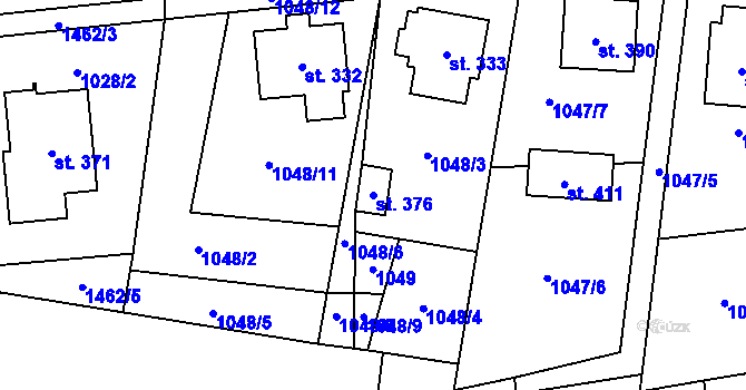 Parcela st. 376 v KÚ Supíkovice, Katastrální mapa