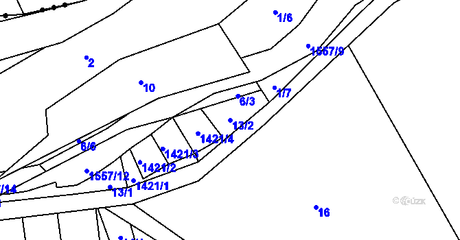 Parcela st. 13/2 v KÚ Supíkovice, Katastrální mapa