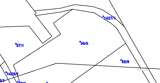 Parcela st. 56/5 v KÚ Supíkovice, Katastrální mapa