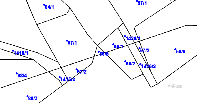 Parcela st. 56/8 v KÚ Supíkovice, Katastrální mapa