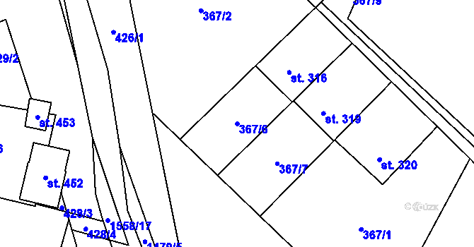 Parcela st. 367/6 v KÚ Supíkovice, Katastrální mapa