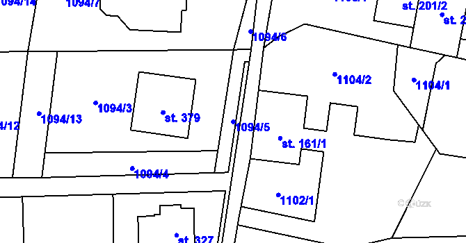 Parcela st. 1094/5 v KÚ Supíkovice, Katastrální mapa