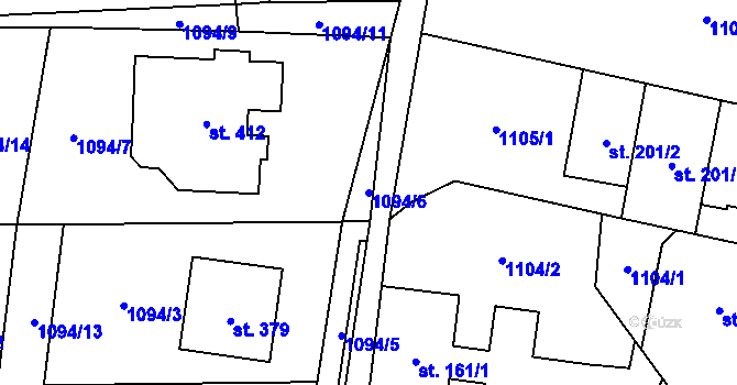 Parcela st. 1094/6 v KÚ Supíkovice, Katastrální mapa