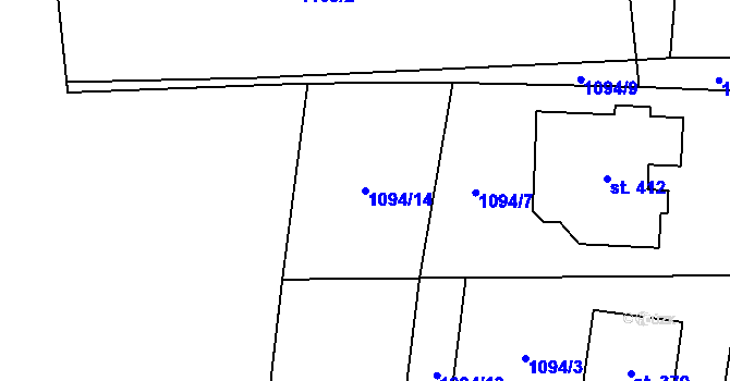 Parcela st. 1094/14 v KÚ Supíkovice, Katastrální mapa