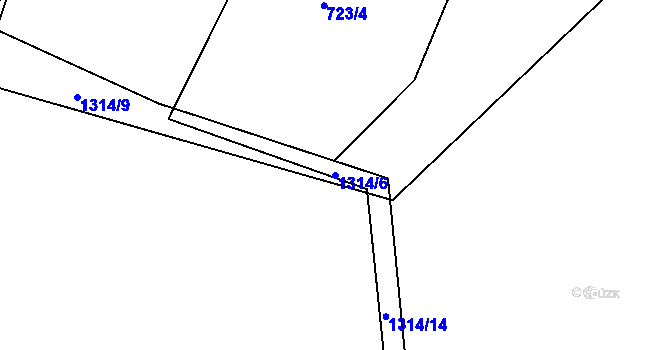 Parcela st. 1314/6 v KÚ Supíkovice, Katastrální mapa