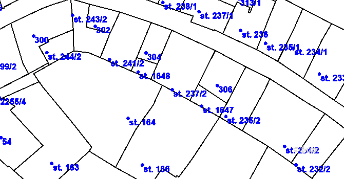 Parcela st. 237/2 v KÚ Sušice nad Otavou, Katastrální mapa