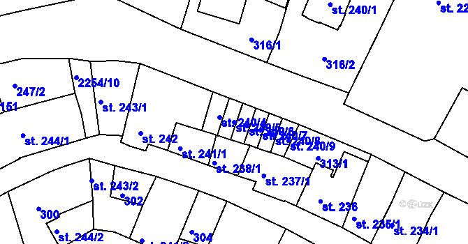 Parcela st. 240/5 v KÚ Sušice nad Otavou, Katastrální mapa