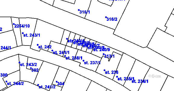 Parcela st. 240/8 v KÚ Sušice nad Otavou, Katastrální mapa
