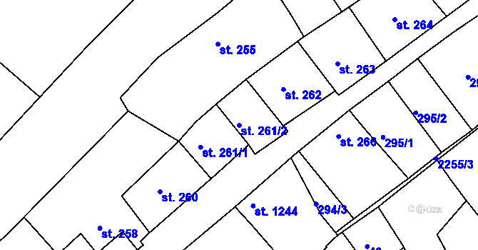 Parcela st. 261/2 v KÚ Sušice nad Otavou, Katastrální mapa