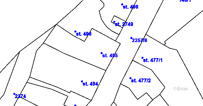 Parcela st. 495 v KÚ Sušice nad Otavou, Katastrální mapa