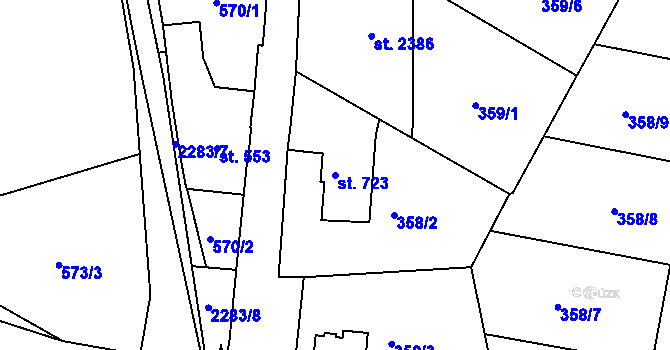 Parcela st. 723 v KÚ Sušice nad Otavou, Katastrální mapa