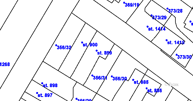 Parcela st. 899 v KÚ Sušice nad Otavou, Katastrální mapa