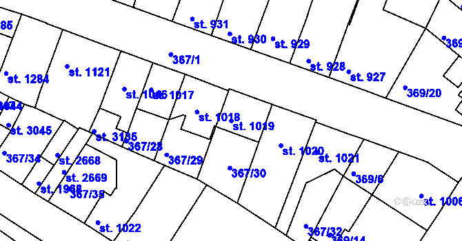 Parcela st. 1019 v KÚ Sušice nad Otavou, Katastrální mapa