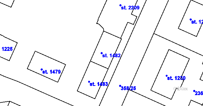Parcela st. 1482 v KÚ Sušice nad Otavou, Katastrální mapa