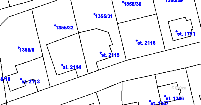 Parcela st. 2115 v KÚ Sušice nad Otavou, Katastrální mapa