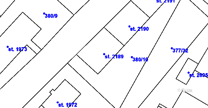 Parcela st. 2189 v KÚ Sušice nad Otavou, Katastrální mapa