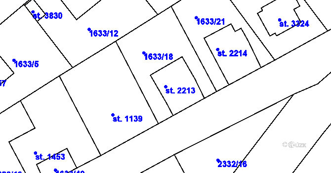 Parcela st. 2213 v KÚ Sušice nad Otavou, Katastrální mapa