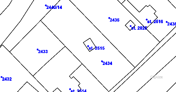 Parcela st. 2515 v KÚ Sušice nad Otavou, Katastrální mapa
