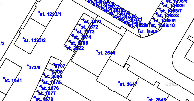 Parcela st. 2644 v KÚ Sušice nad Otavou, Katastrální mapa