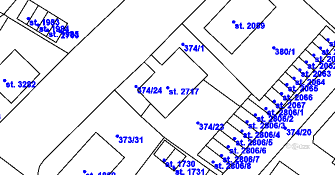 Parcela st. 2717 v KÚ Sušice nad Otavou, Katastrální mapa