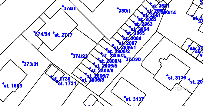 Parcela st. 2806/3 v KÚ Sušice nad Otavou, Katastrální mapa