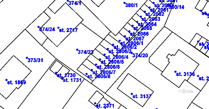 Parcela st. 2806/4 v KÚ Sušice nad Otavou, Katastrální mapa
