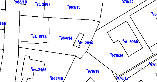 Parcela st. 2810 v KÚ Sušice nad Otavou, Katastrální mapa