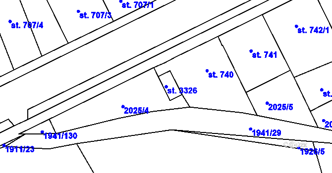 Parcela st. 3326 v KÚ Sušice nad Otavou, Katastrální mapa